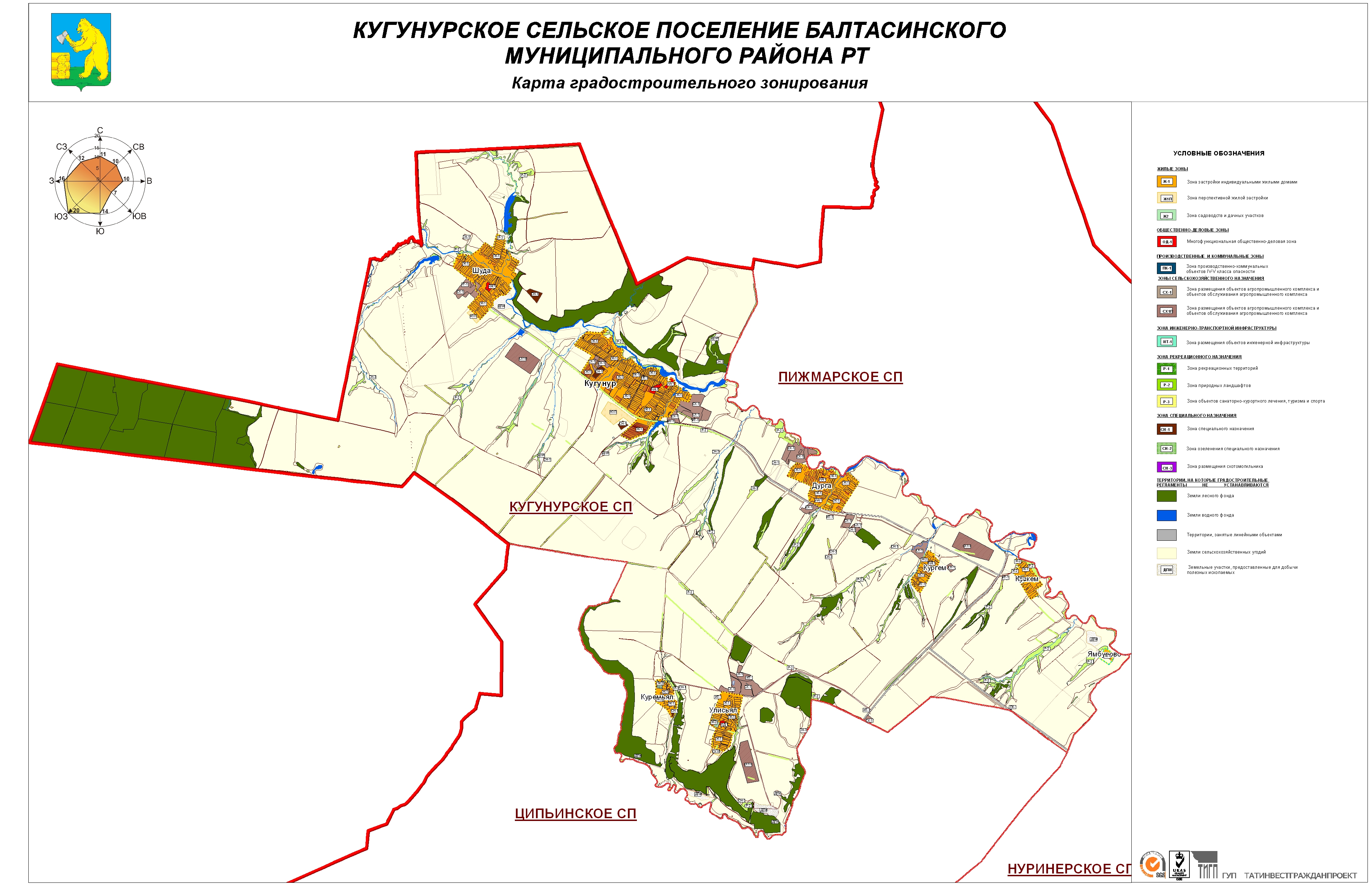 Карта балтасинского района с деревнями и дорогами